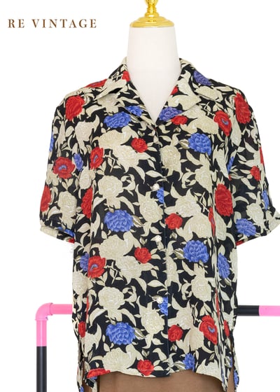 午夜牡丹華麗花火短袖上衣1