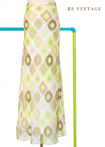 Amber Moss 菱格光影琥珀綠長裙（27"）8