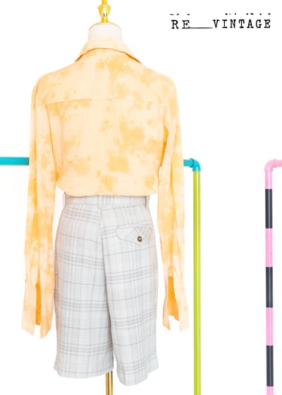 淺灰小格紋西裝短褲6