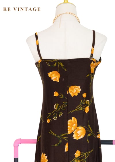 柑橘花香深巧克力色細肩帶洋裝11