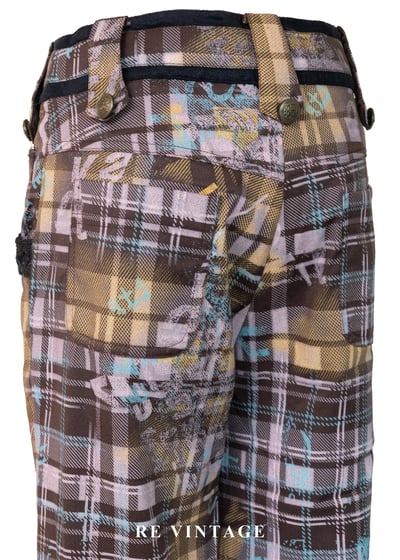 解構噴漆格紋直筒褲（28"）11