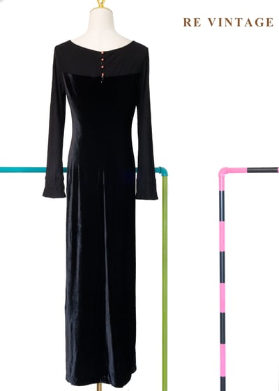 夜色花園 - 紫花盛開慶典絨布長洋裝12