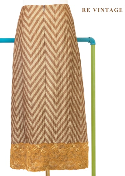 線條琥珀色蕾絲柔軟邊界美裙（27"）7