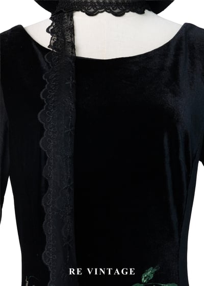 夜色花園 - 紫花盛開慶典絨布長洋裝3