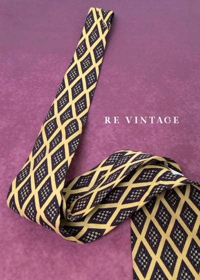 黃黑棋盤密語領帶6