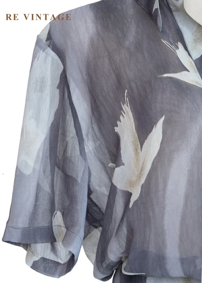 套裝上衣 - 煙雨霧色裡的飛鳥上衣5