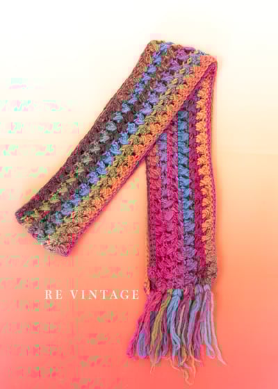 Warm Rainbow 編織長圍巾8