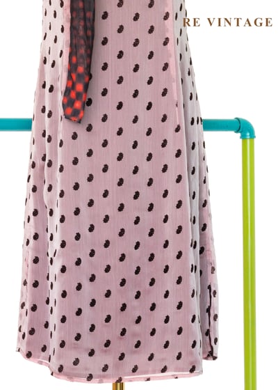 玫瑰珠光色光澤巧克力變形蟲蟲細肩帶洋裝4