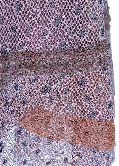 煙燻紫蕾絲網紗仙女般的長裙（28"）10