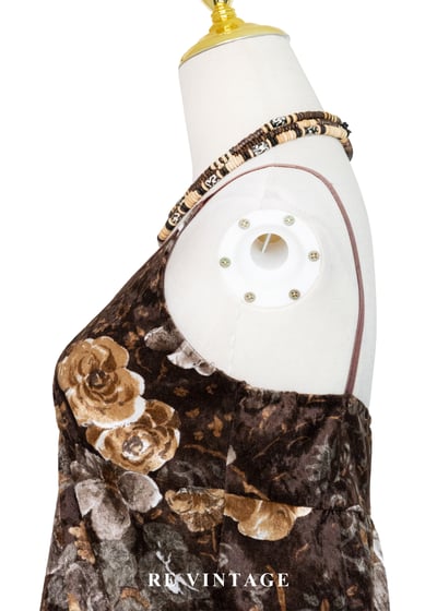 沈睡森林花影絨布細肩帶背心8