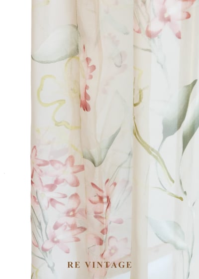 田園碎花方領透膚花卉長洋裝8