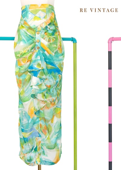 套裝裙子 - 荷葉花園透明水彩裙子（26"）1