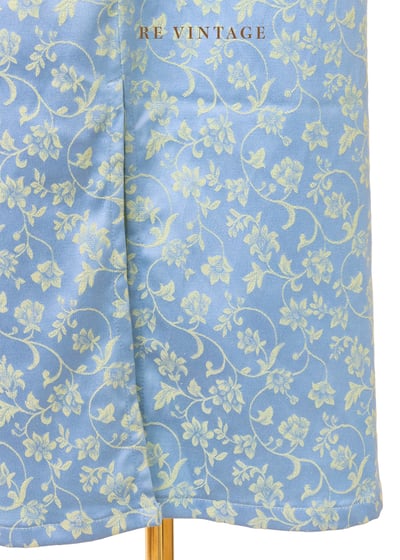 草地女孩天空藍嫩葉花朵長裙（24-35"）10