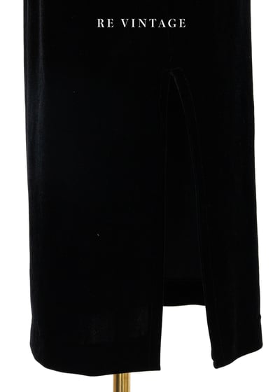 質感單品 - 花影蜿蜒流動黑絨細肩帶洋裝11