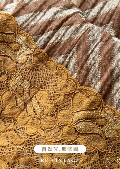 線條琥珀色蕾絲柔軟邊界美裙（27"）13