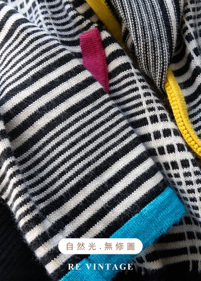 Sporty撞色黑格紋針織外套12