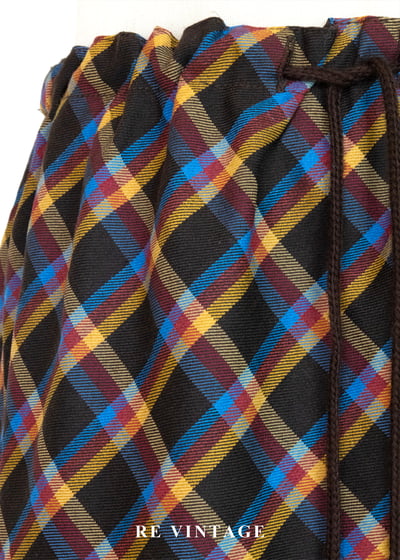 蘇格蘭的落日餘暉暖調格紋抽繩裙（24-30"）7