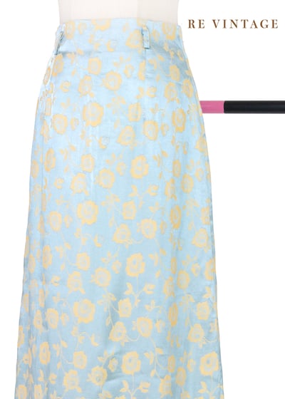 花草氣泡水緞面長裙（24"）3