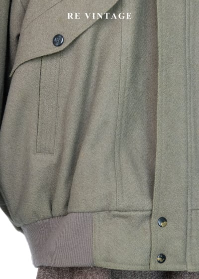 灰綠色毛呢夾克外套3