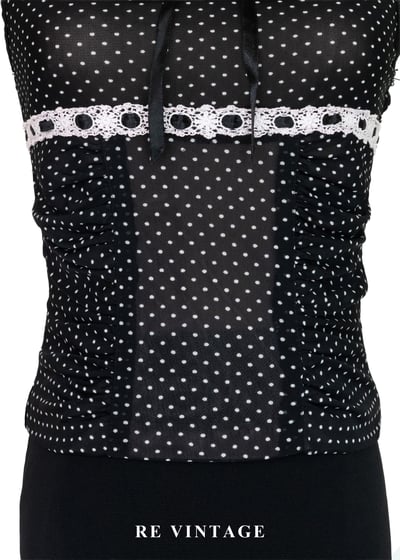 塞納河畔的夏日法式少女波點細肩帶背心4