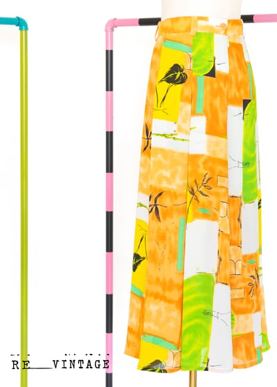 夏日橙色果園高腰長裙（25"）5