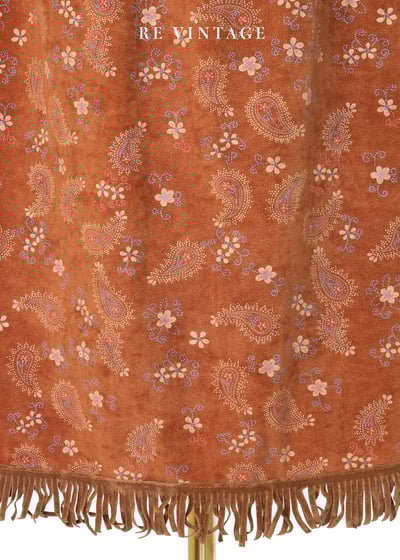 橘棕色變形蟲小花流蘇美裙（20-33"）4