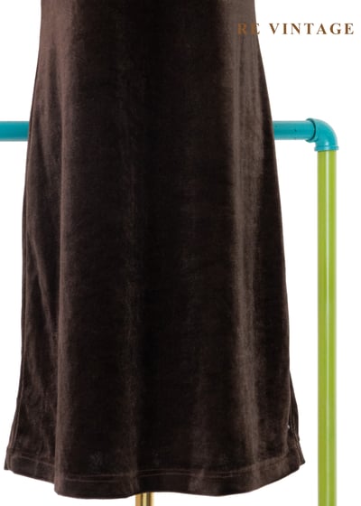 夜上海電台深巧克力色絨布洋裝5