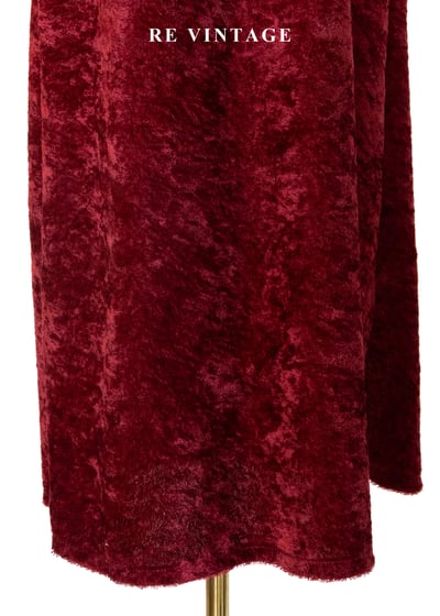 紅酒短絨火辣光澤長洋裝5