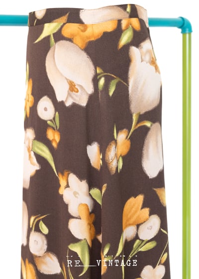 橘子咖啡色小花長裙8