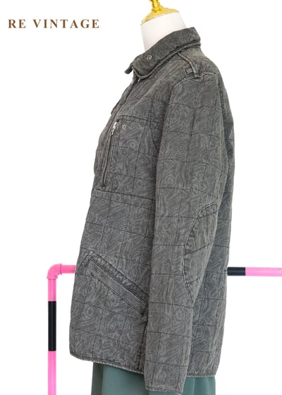 重磅水洗迷幻格紋硬挺夾克8