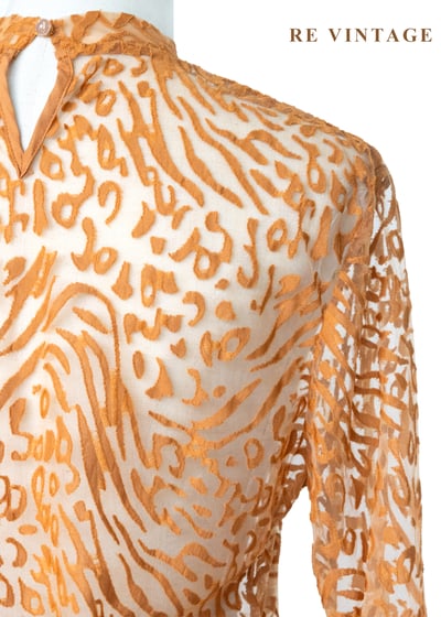 橘子色野性豹紋透膚上衣9