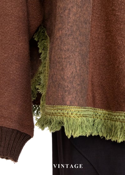 可可暖調落肩飛鼠袖設計感毛衣8