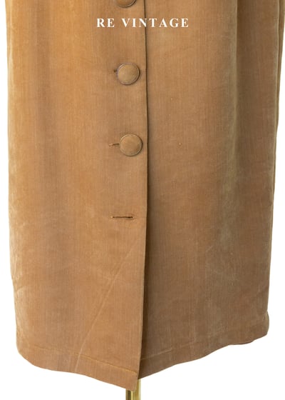 焦糖色澤高腰排釦美裙（26-29"）4