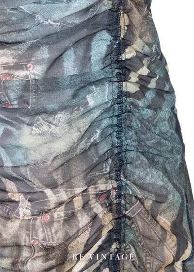 牛仔斑馬紋迷霧網紗迷你洋裝/長版上衣5