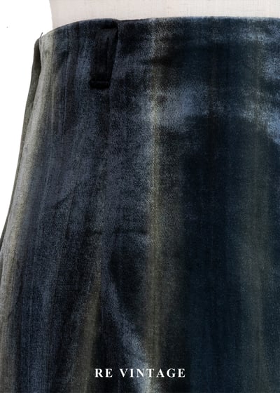 朦朧墨綠交融絨布高腰長裙（24"）5