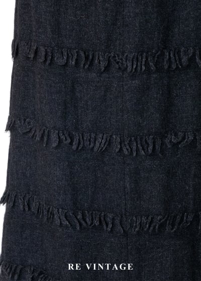 深藍多層次毛邊Ｖ領洋裝12