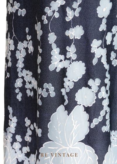 雙色藍韻花影長裙（26"）6