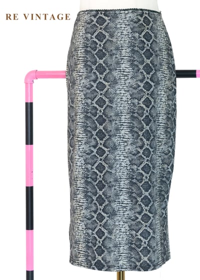 套裝裙子 - 冷灰調蛇紋野性及膝裙（24-29"）1
