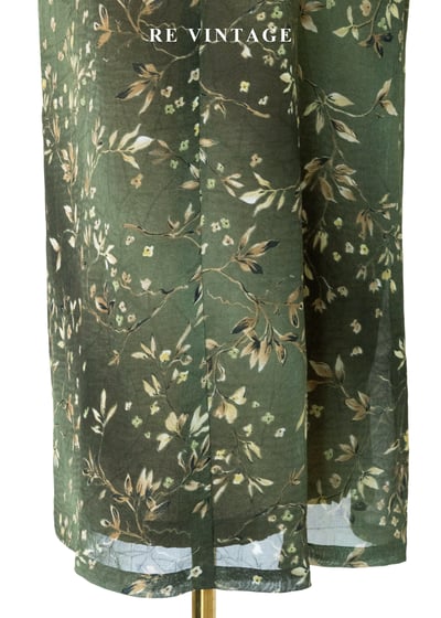 暮色森林復古苔蘚綠無袖長洋裝12