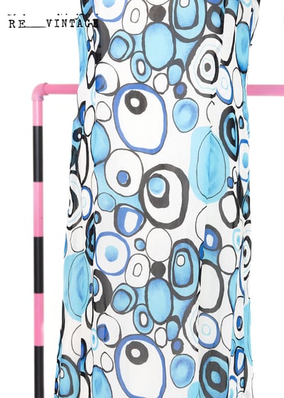 水藍普普圈圈夏日長洋裝7