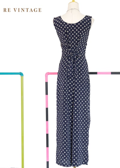 深藍圈圈連身褲10