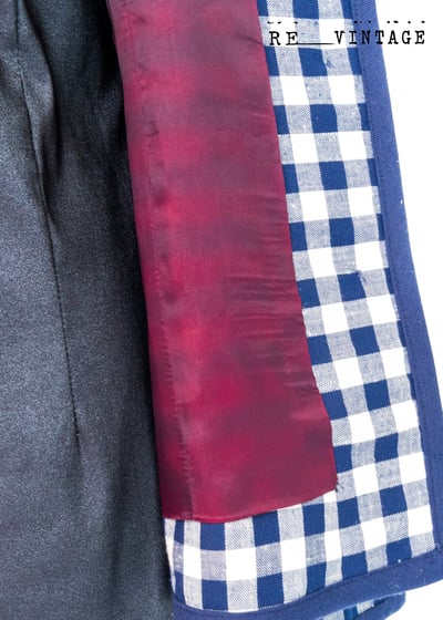 『法國寶物』法式深藍格西裝外套10