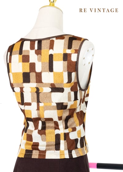 Retro Mosaic 方塊之間短版背心8