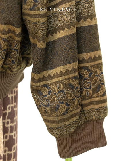 Mustard Yellow Retro print 針織外套9