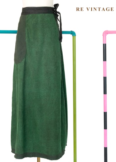 森林系植物面亞麻混紗色一片式長裙（26-30"）1