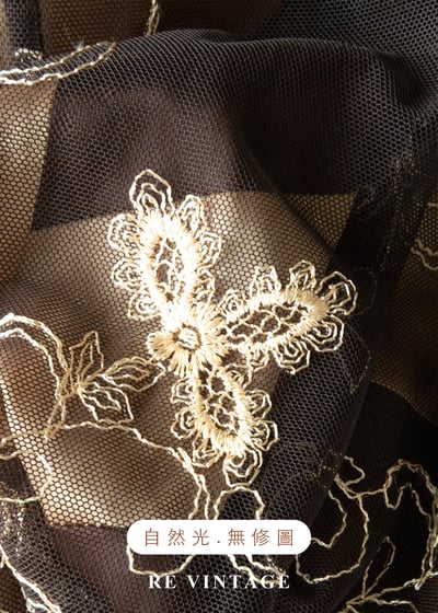 琥珀色的宮廷舊夢花卉刺繡長洋裝17