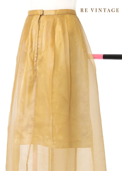 奶黃金莎色交疊網紗長裙（26"）10