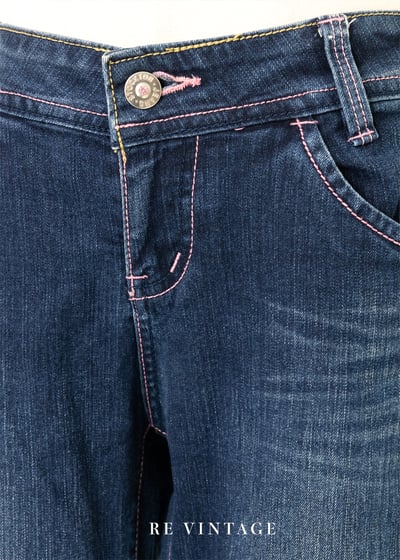 粉紅甜心低腰牛仔喇叭褲3