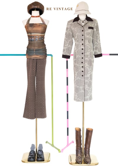 質感單品 - 溫潤培茶壓印花紋西裝式長洋裝2