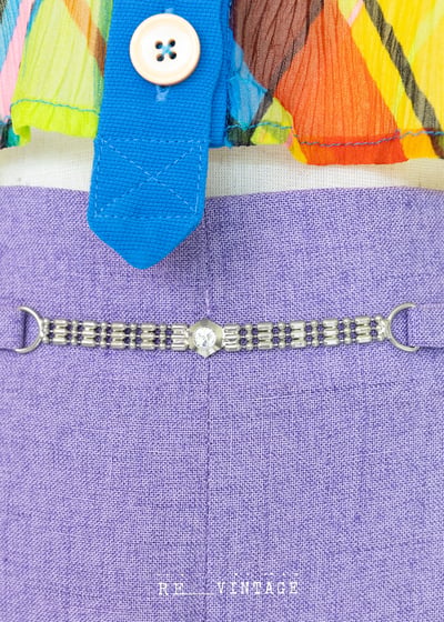 馬卡龍粉紫色高腰西裝褲7